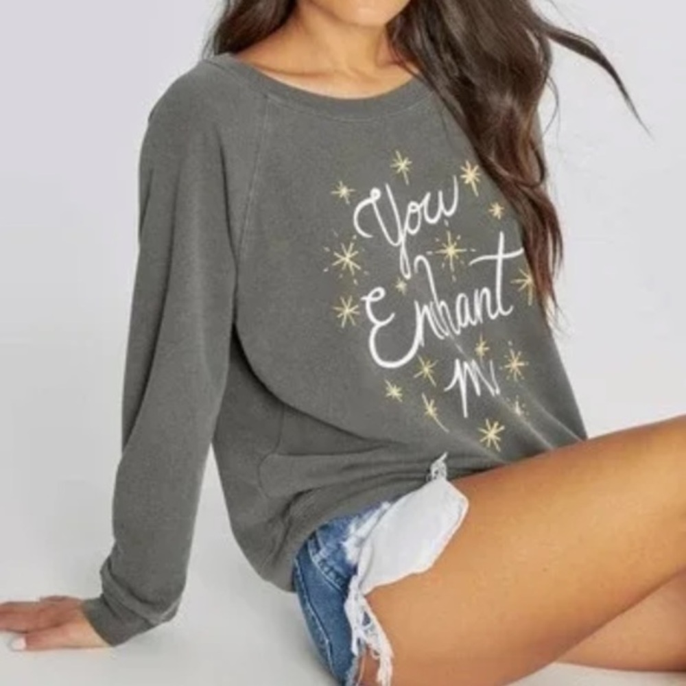 Wildfox you enchant me pull over crewneck sweatshirt brand new with tags